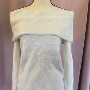 White off shoulder sweater dress